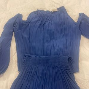 Ramy Brook pleated long sleeve, cold shoulder dress. Very good condition!